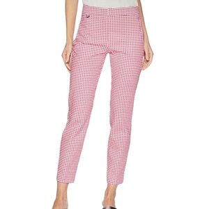 Adrianna Papell Kate Ankle Fit Gingham Pants w/ Besom Pocket